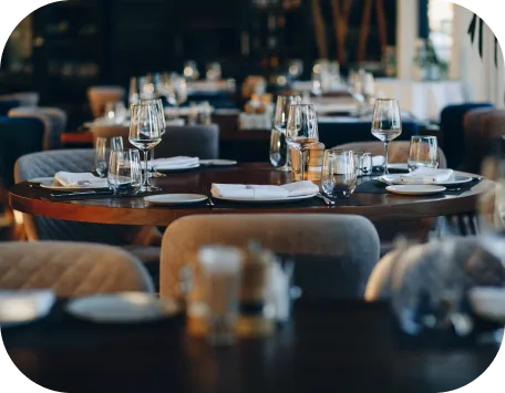 A table in a restaurant