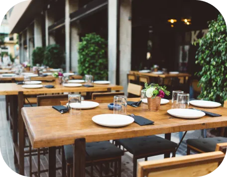 A table in a restaurant